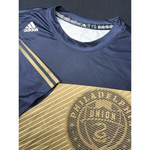 Adidas Philadelphia Union MLS‎ Men's Large Soccer T-shirt Blue Gold